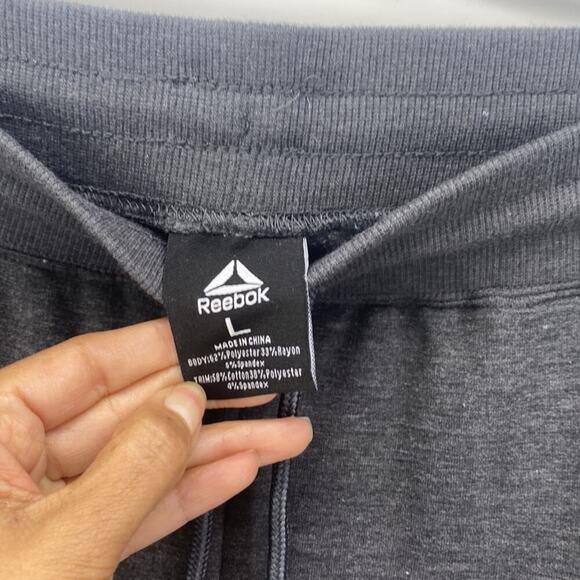 Reebok grey sweats joggers draw string waist casual athletic performance sz L - Picture 5 of 7